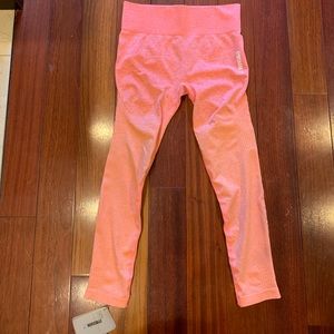 GYMSHARK ombre seamless leggings sz L-peach coral